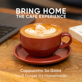 Large Ceramic Coffee Cup & Saucer Set 320ml | XL Cuppa Collection | Glossy Finish