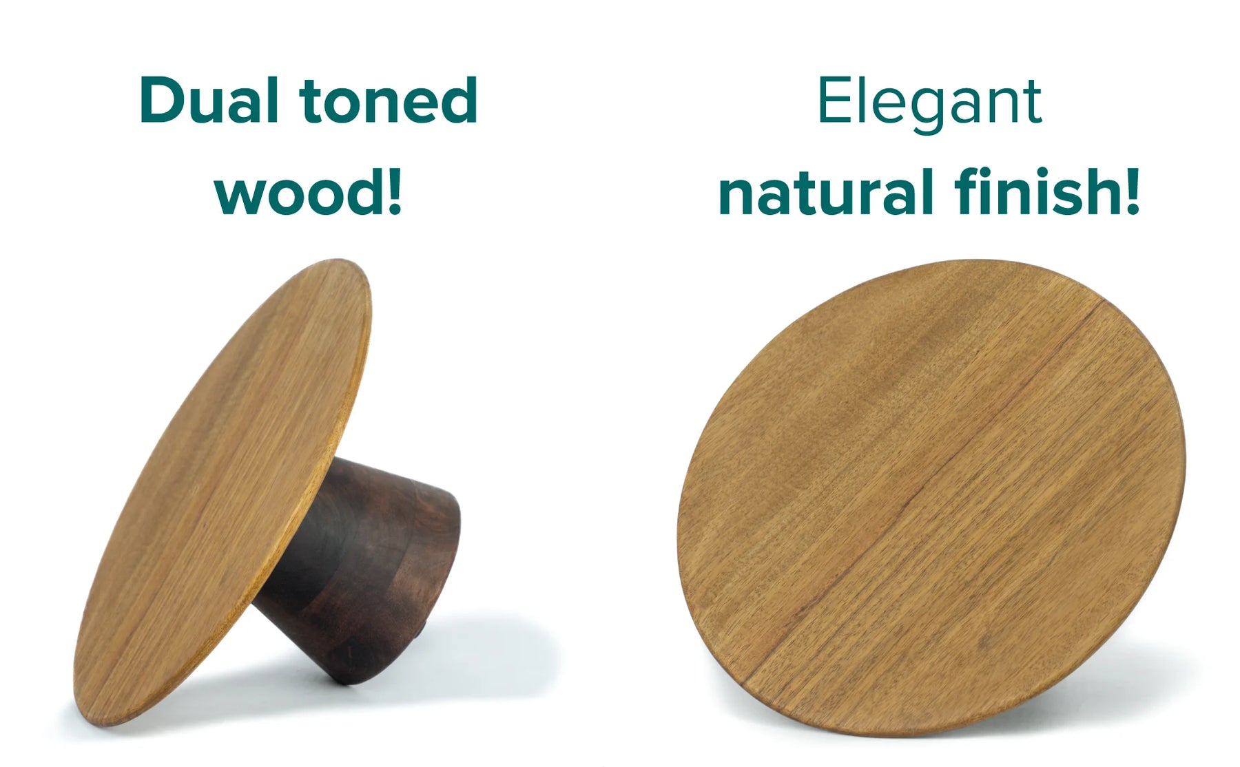 Wooden Cake Stand | Handcrafted Dual Tone Pedestal Stand for Cakes & Desserts