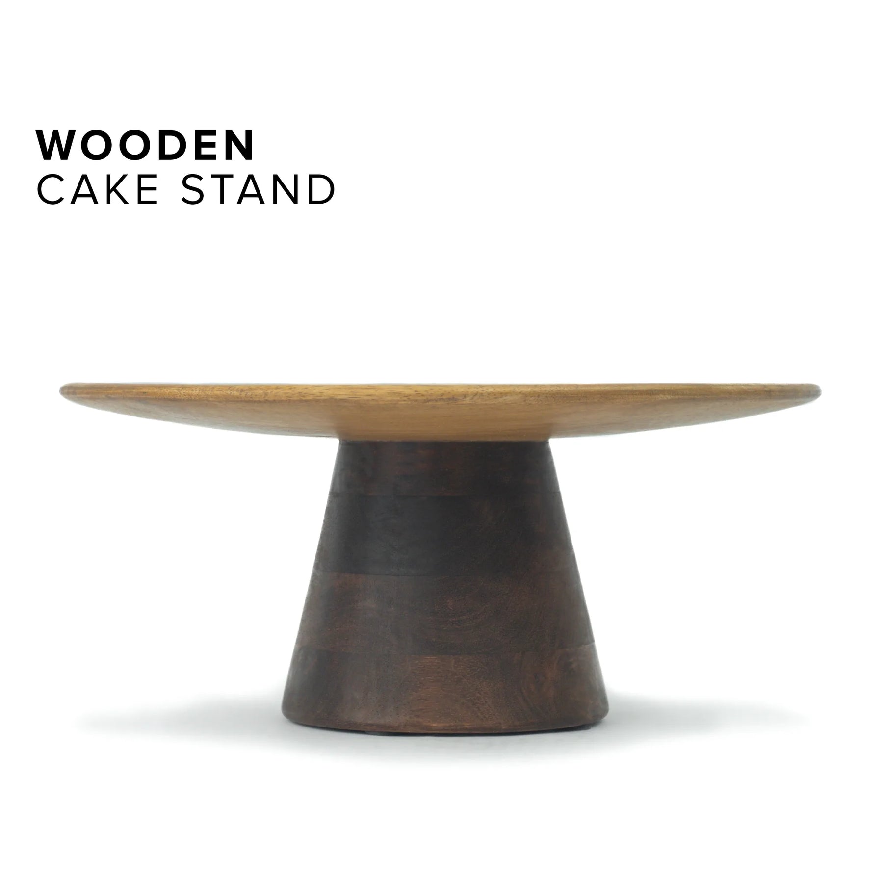 Wooden Cake Stand | Handcrafted Dual Tone Pedestal Stand for Cakes & Desserts