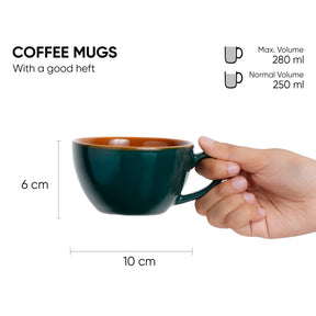 Teal Green Cappuccino Cup – 250ml | Barista Collection