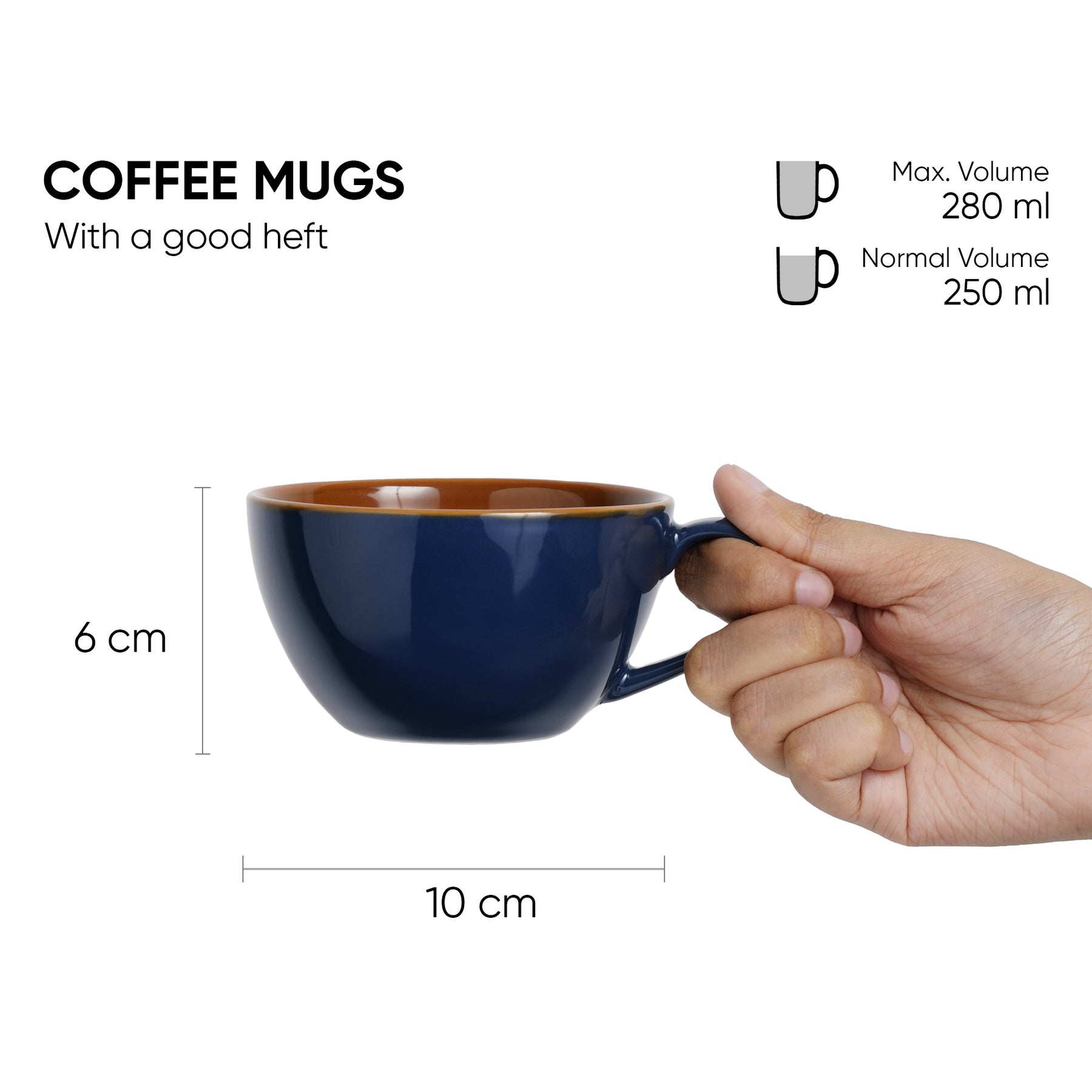 Navy Blue Cappuccino Cup – 250ml | Barista Collection