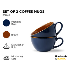 Navy Blue Cappuccino Cup – 250ml | Barista Collection