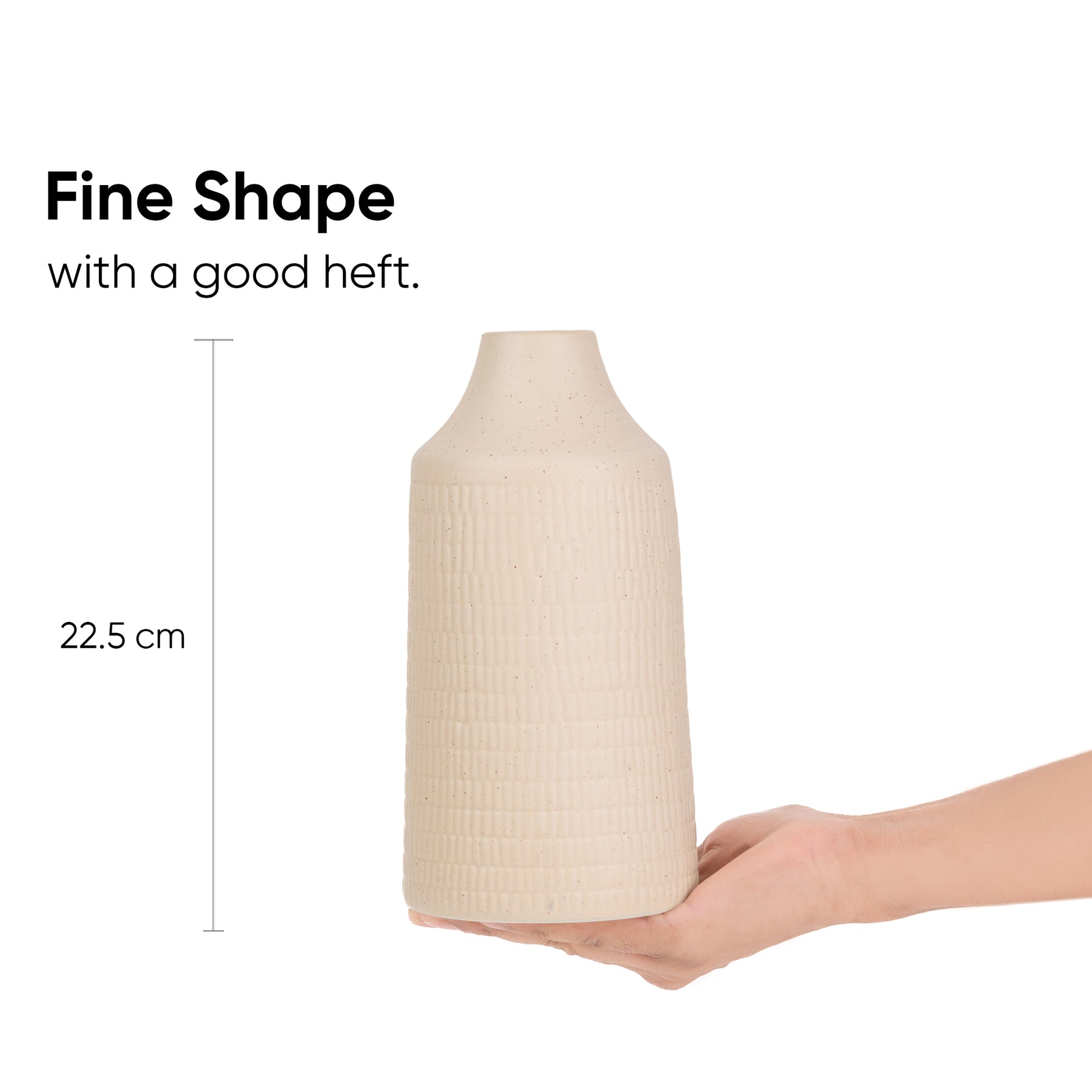 Carving Ceramic Vase, Large, Beige | Ceramic Vases for Home Decor