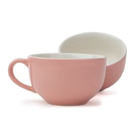 Large Pink Ceramic Coffee Cup Set of 2, Light Pink, 320ml | XL Cuppa Collection