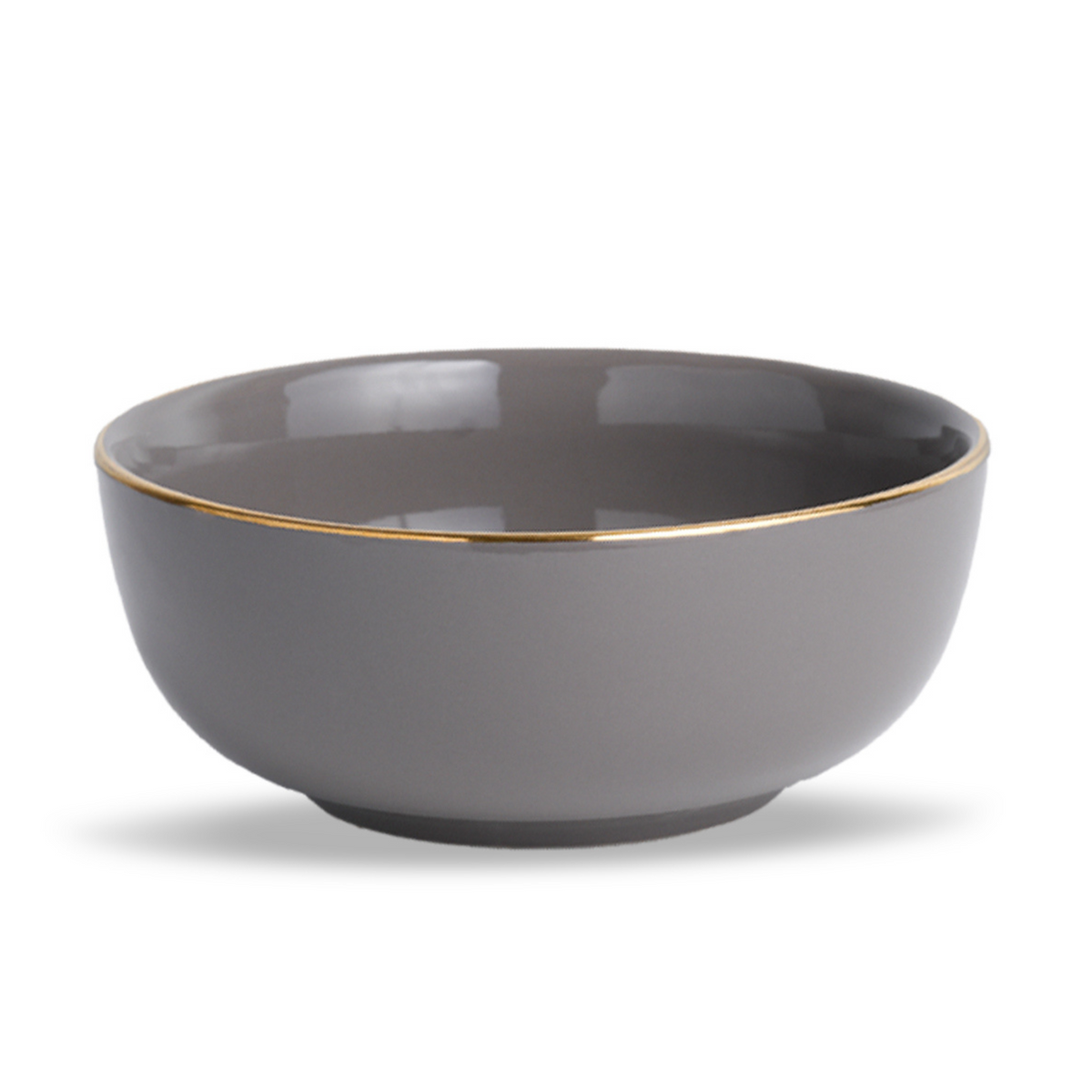 Shay Ceramic Serving Bowl, 1500ml Grey Gold | Gold Line Collection | Modern Tableware Online India