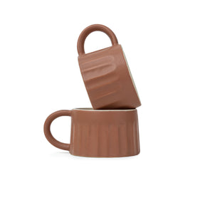 Ceramic Cappuccino Cup Set – Classic Line Brown