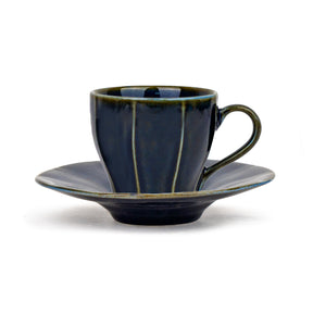 Ceramic Tea Cup & Saucer Set of 6 Blue | 180ml | Self Reactive Collection