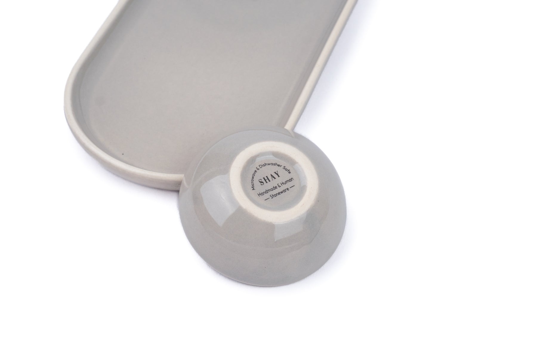 Large Oblong Ceramic Serving Platter Grey | Modern Series | Big Serving Plate