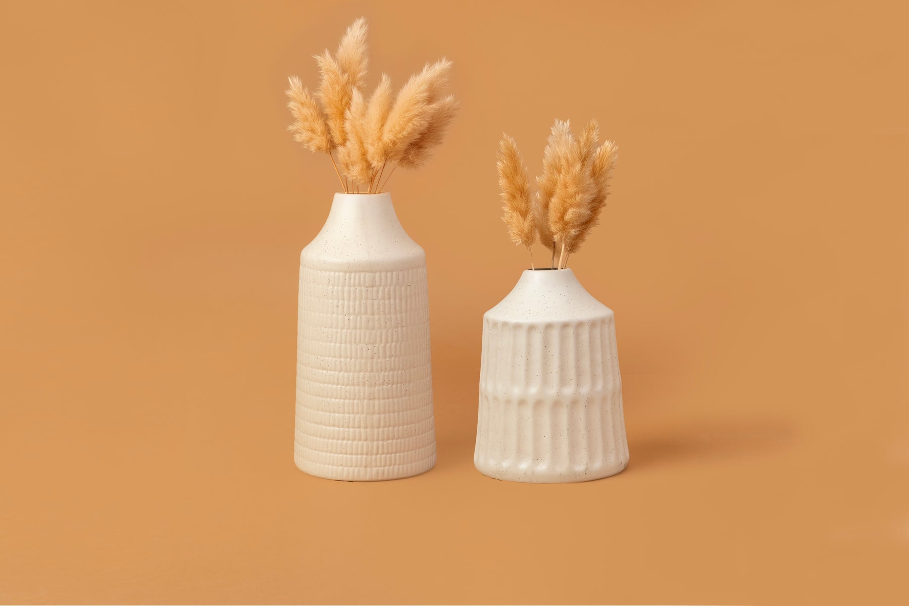 Carving Ceramic Vase,Set of 2, Beige, Decor Collection | Ceramic Vases for Home Décor