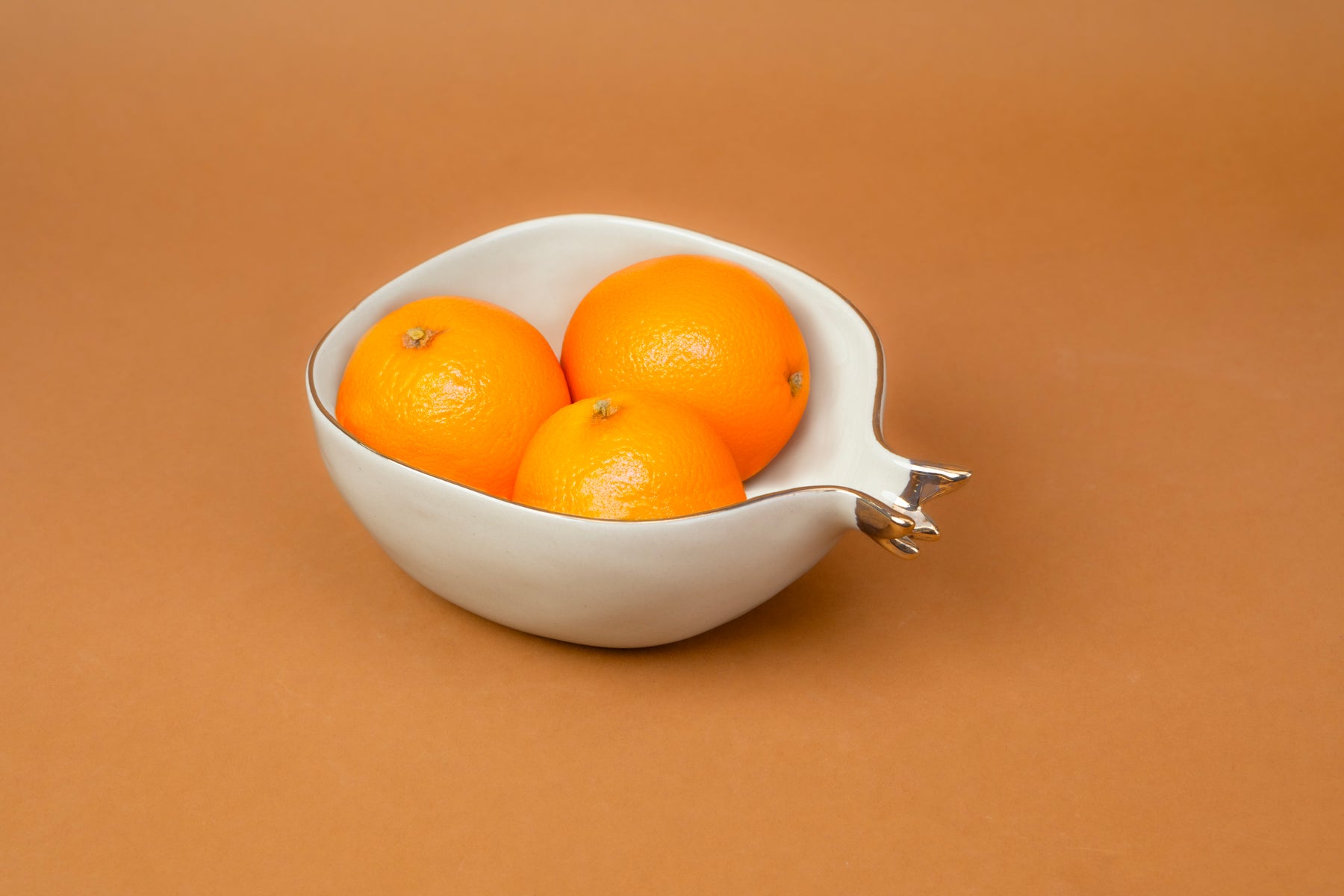 Ceramic Large Decor Bowls, 1500ml, 1 Pc, Off-White with Gold Line | Glossy Finish | Anar Decor Collection