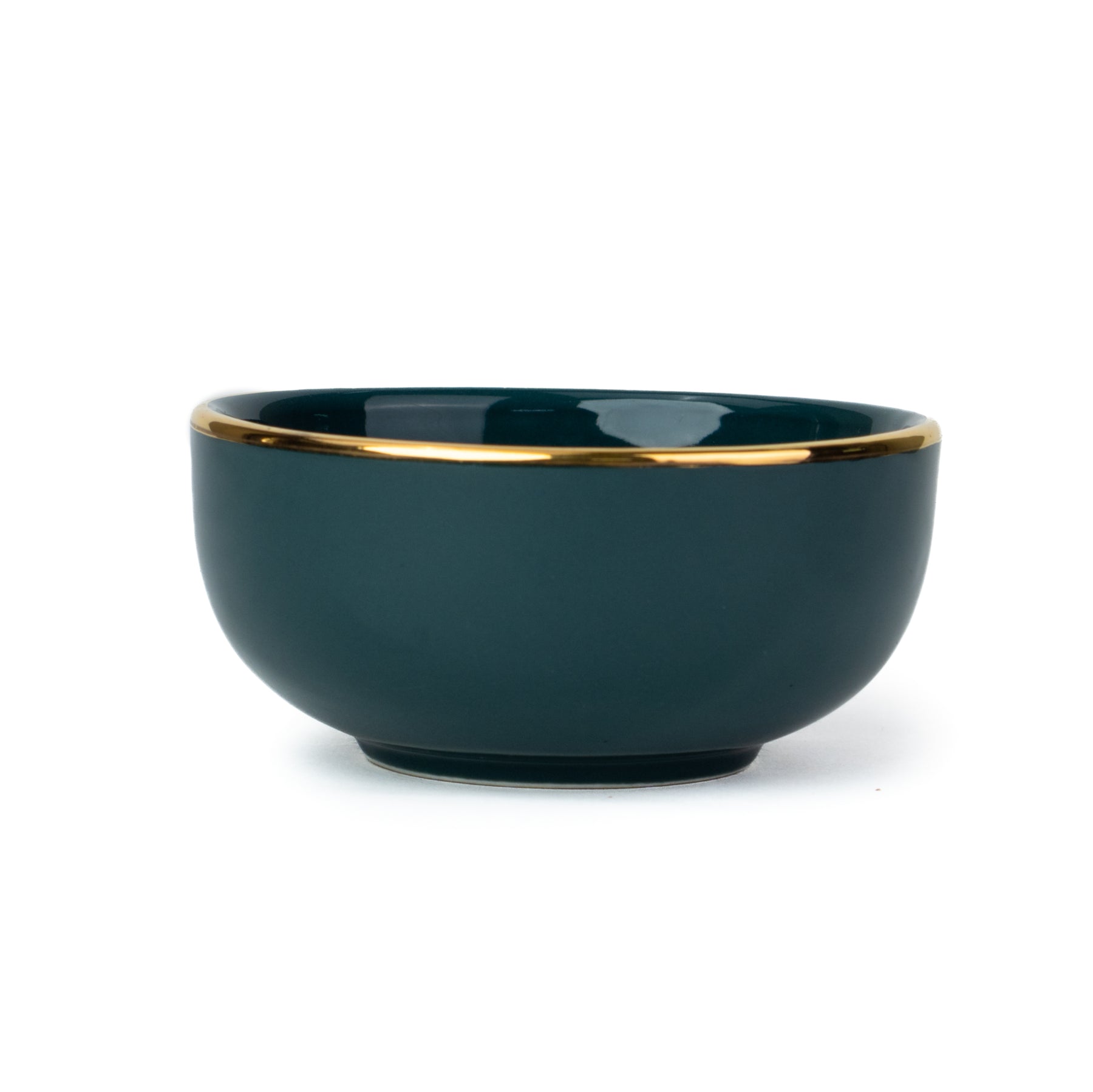 Ceramic Veg Bowls Set of 6 for Dinner | 180ml | Gold Line Collection