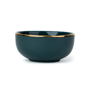 Ceramic Veg Bowls Set of 6 for Dinner | 180ml | Gold Line Collection