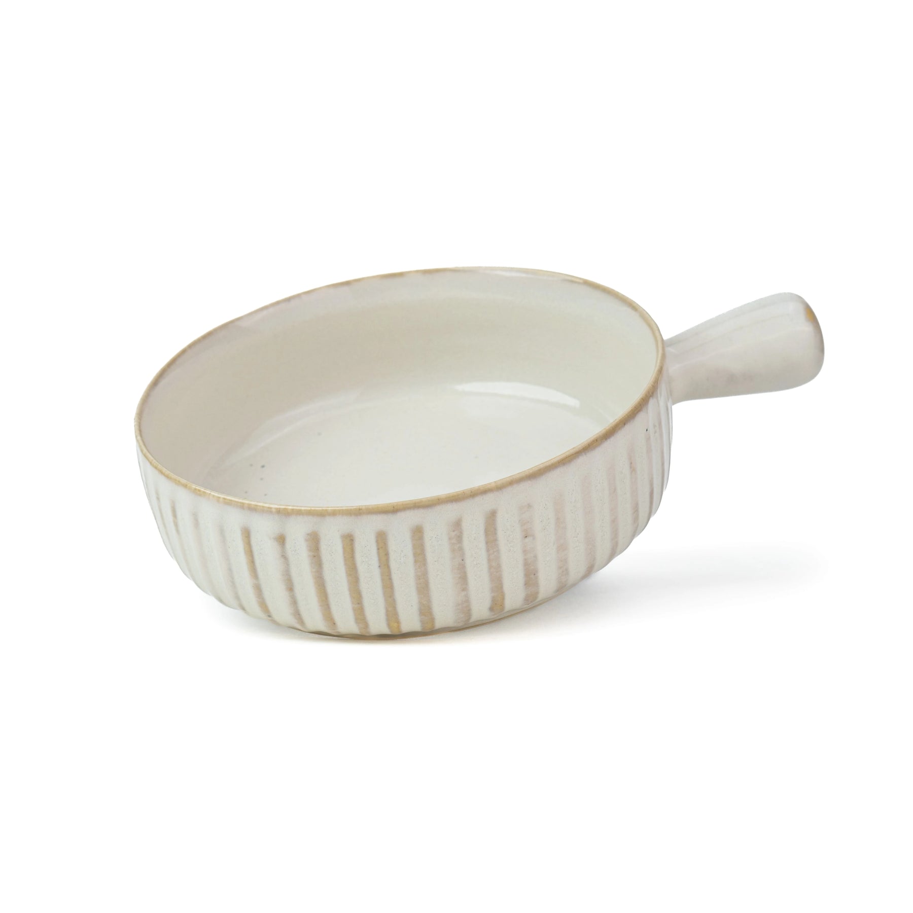 Ceramic Pasta Bowl with Handle | Flow Collection | Pasta Serving Bowl | White