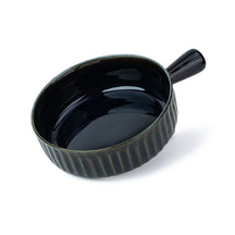 Ceramic Pasta Bowl with Handle | Self Reactive Collection | Serving Bowl Navy