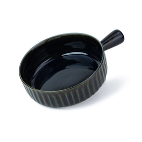 Ceramic Pasta Bowl with Handle | Self Reactive Collection | Serving Bowl Navy