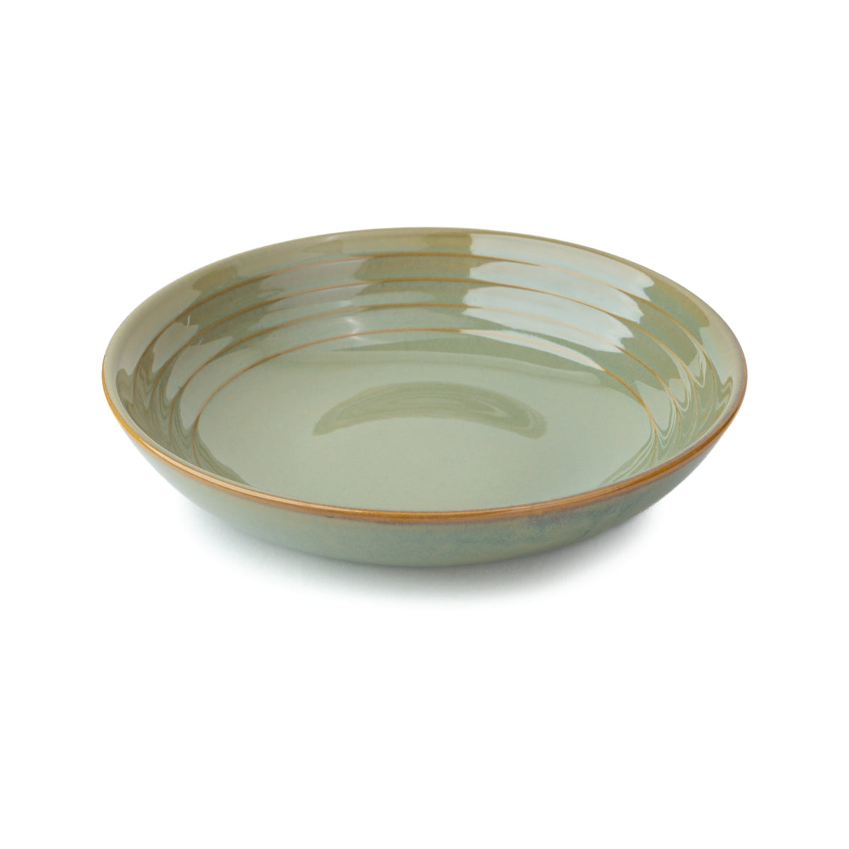 Ceramic Pasta Bowl 21cm – Pista Green | Reactive Glaze Porcelain