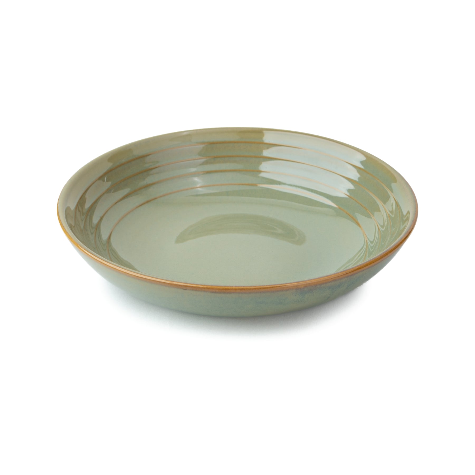 Ceramic Pasta Bowl 21cm – Pista Green | Reactive Glaze Porcelain