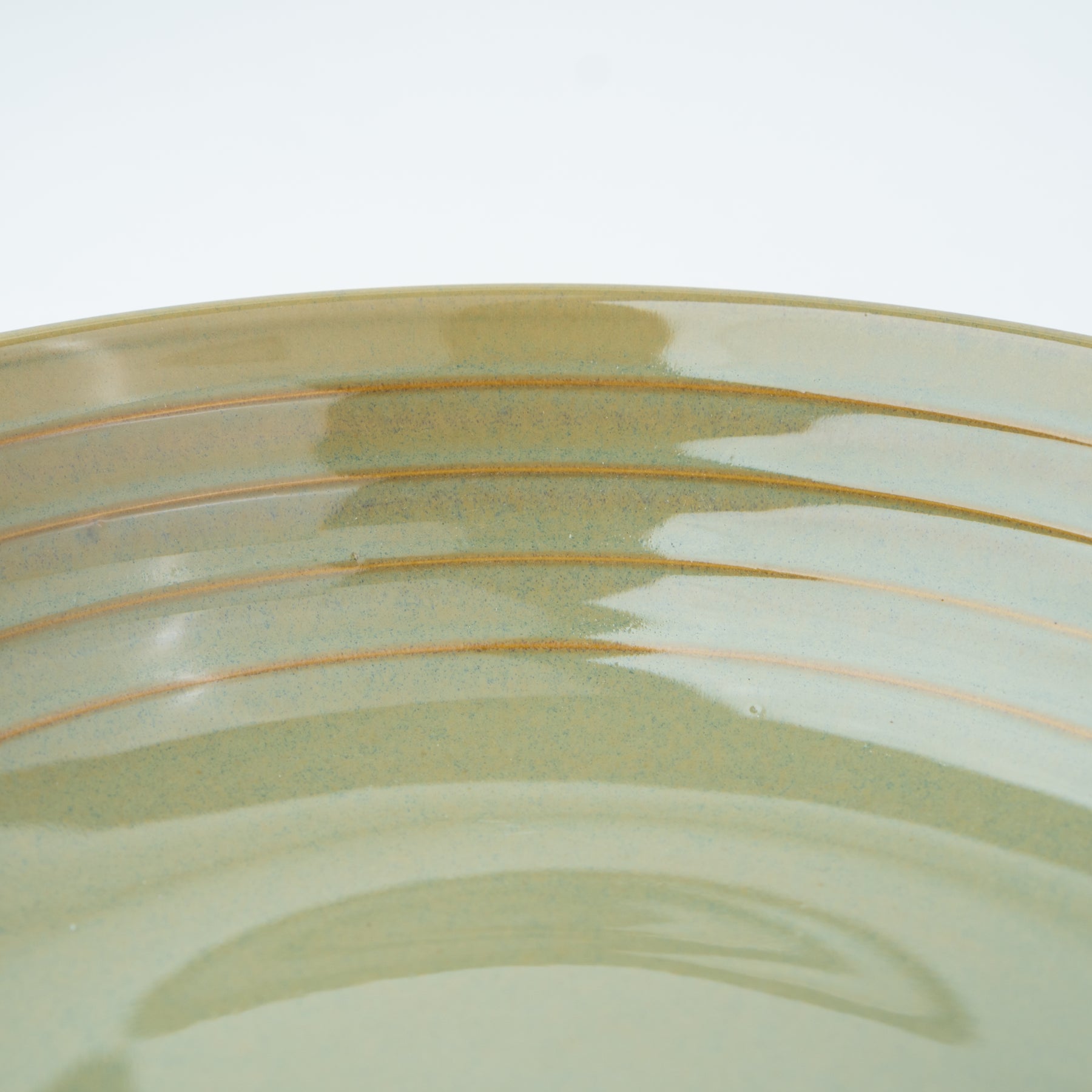 Ceramic Pasta Bowl 21cm – Pista Green | Reactive Glaze Porcelain