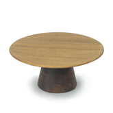 Wooden Cake Stand | Handcrafted Dual Tone Pedestal Stand for Cakes & Desserts