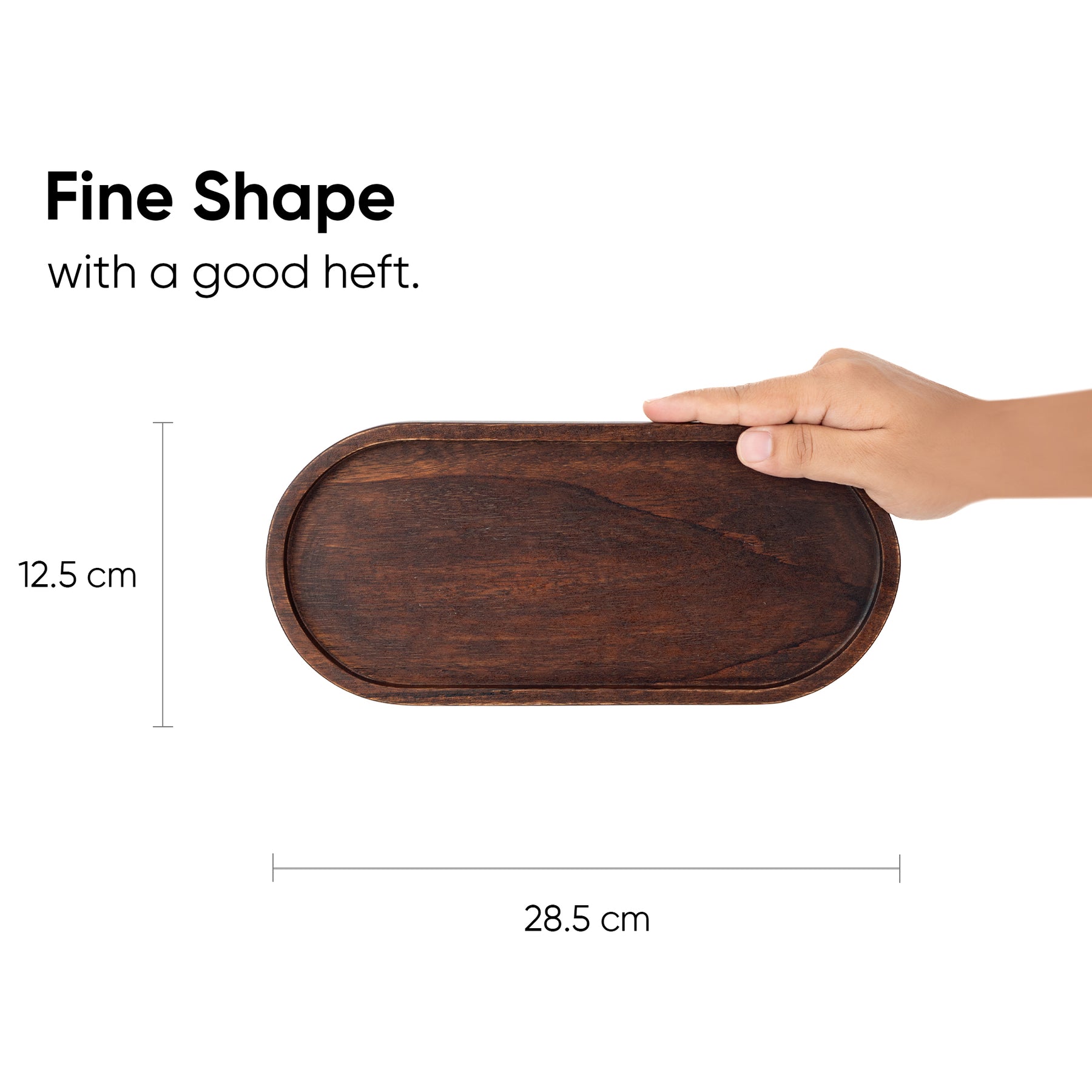 Small Wooden Cappuccino Tray | Elegant Wood Serving Tray