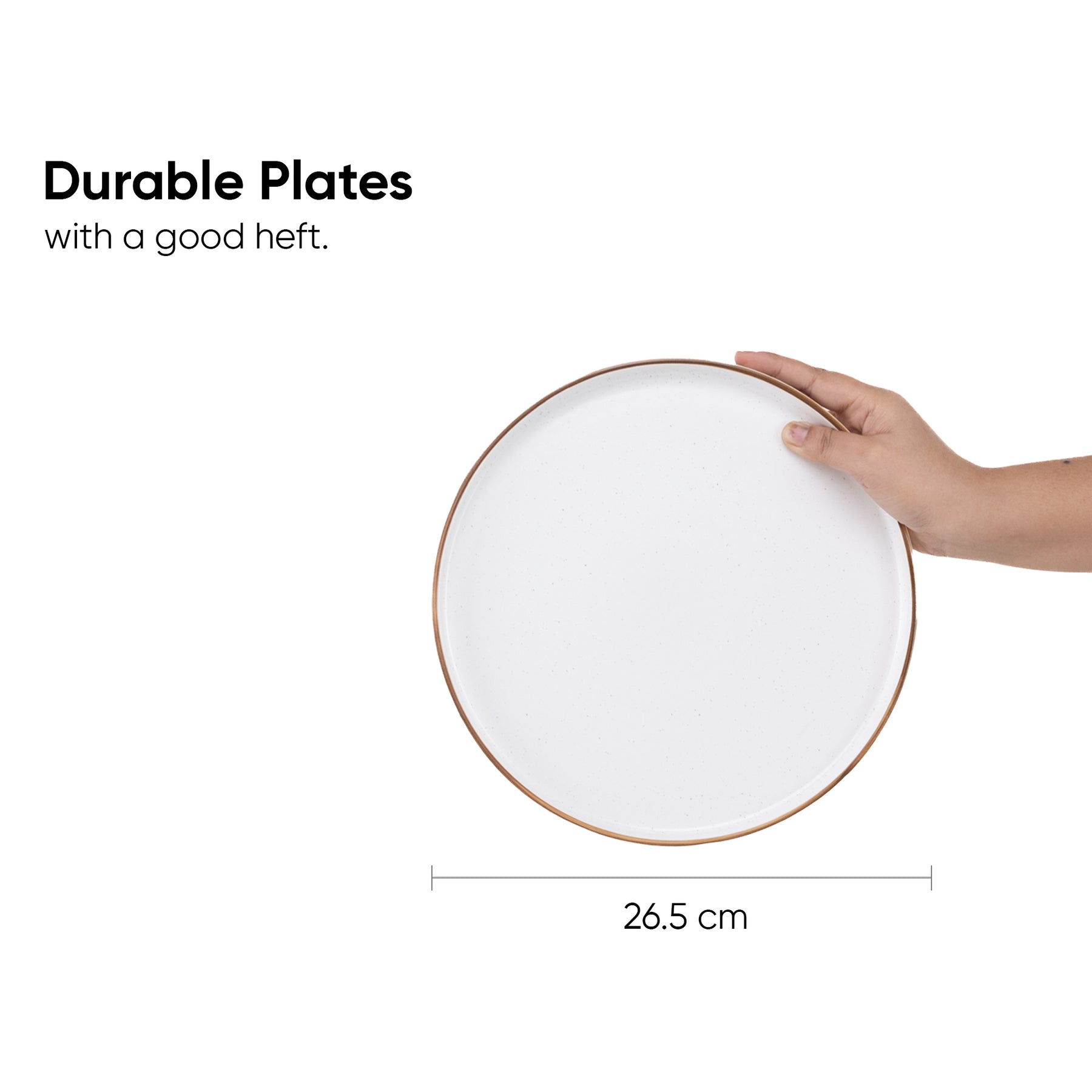 Ceramic Dinner Plates Set, 6 Pieces | Japandi Series | Matte Finish