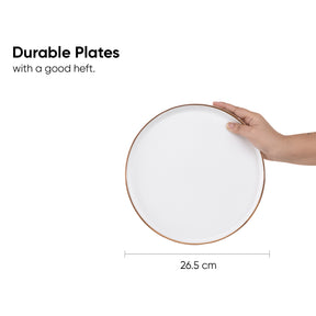 Ceramic Dinner Plates Set, 6 Pieces | Japandi Series | Matte Finish