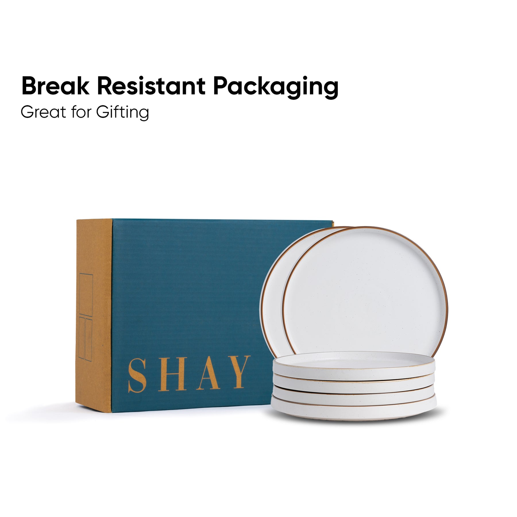 Ceramic Dinner Plates Set, 6 Pieces | Japandi Series | Matte Finish