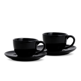 Ceramic Espresso Cup & Saucer Set (Set of 2, 100 ml) – Black