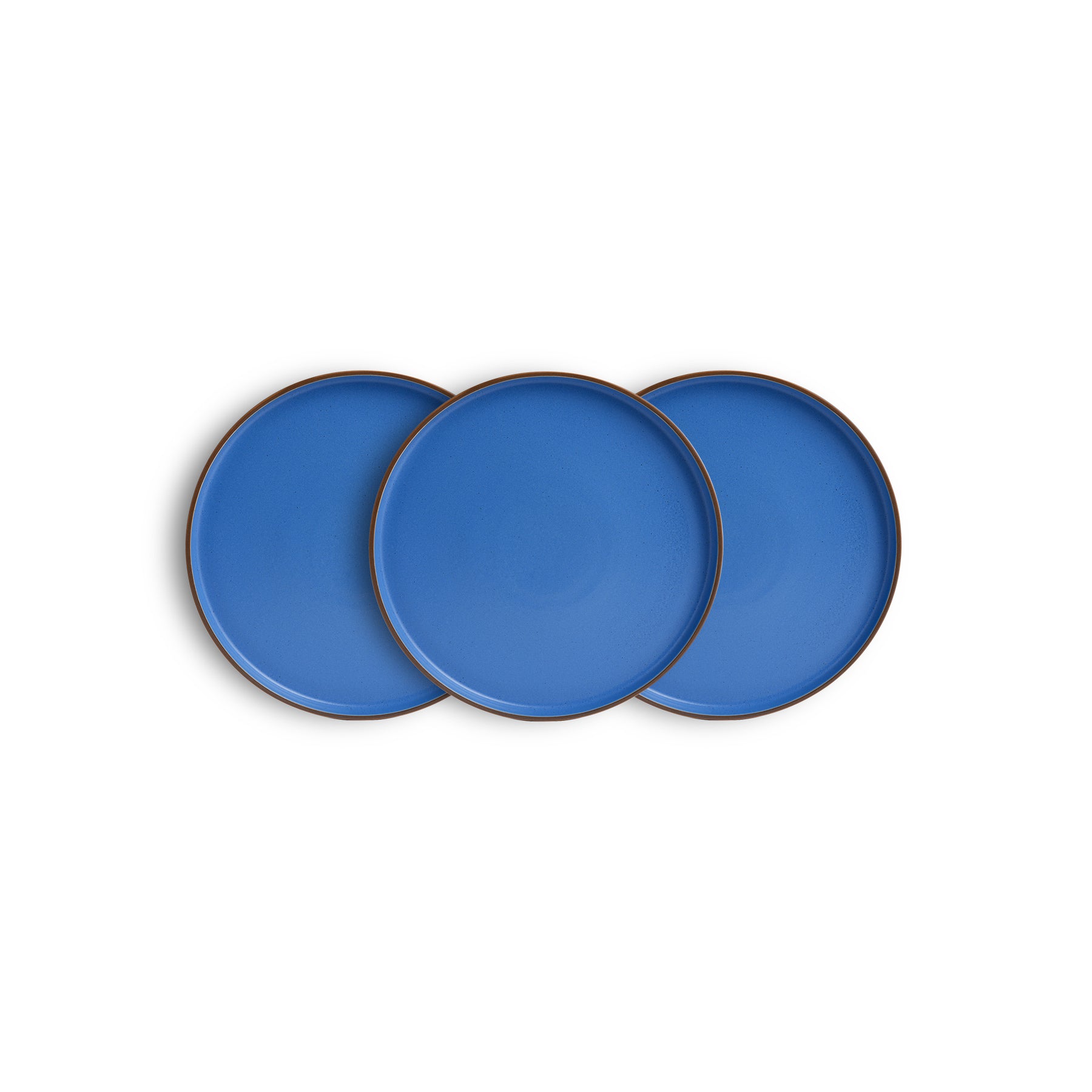 Ceramic Dinner Plates Set, 6 Pieces | Blue Japandi Series | Matte Finish