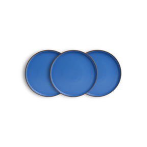 Ceramic Dinner Plates Set, 6 Pieces | Blue Japandi Series | Matte Finish