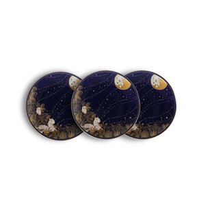 Ceramic Quarter Plates Set of 6 Golden Night