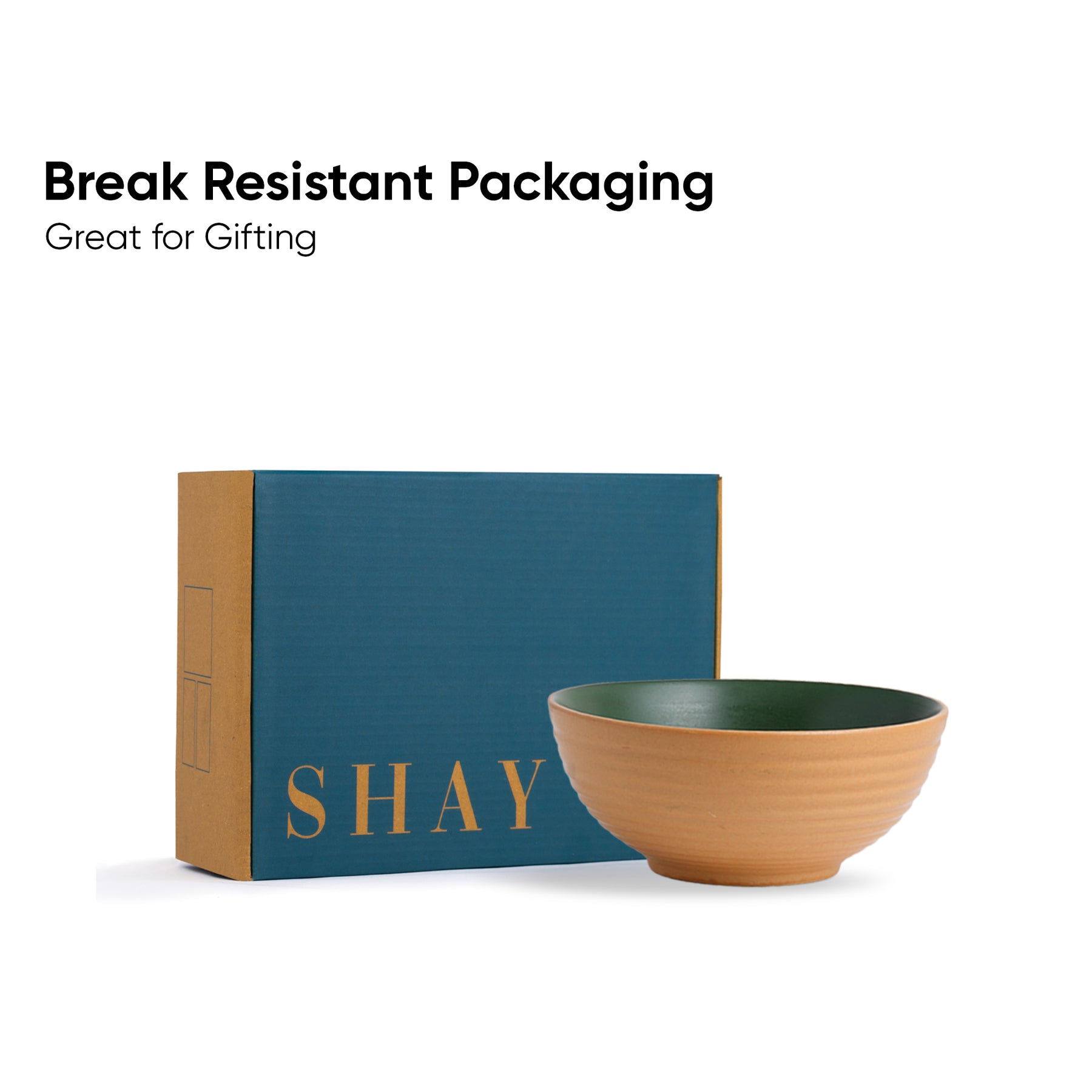 Large Ceramic Serving Bowl – Klay Green, 1500ml | Matte Finish