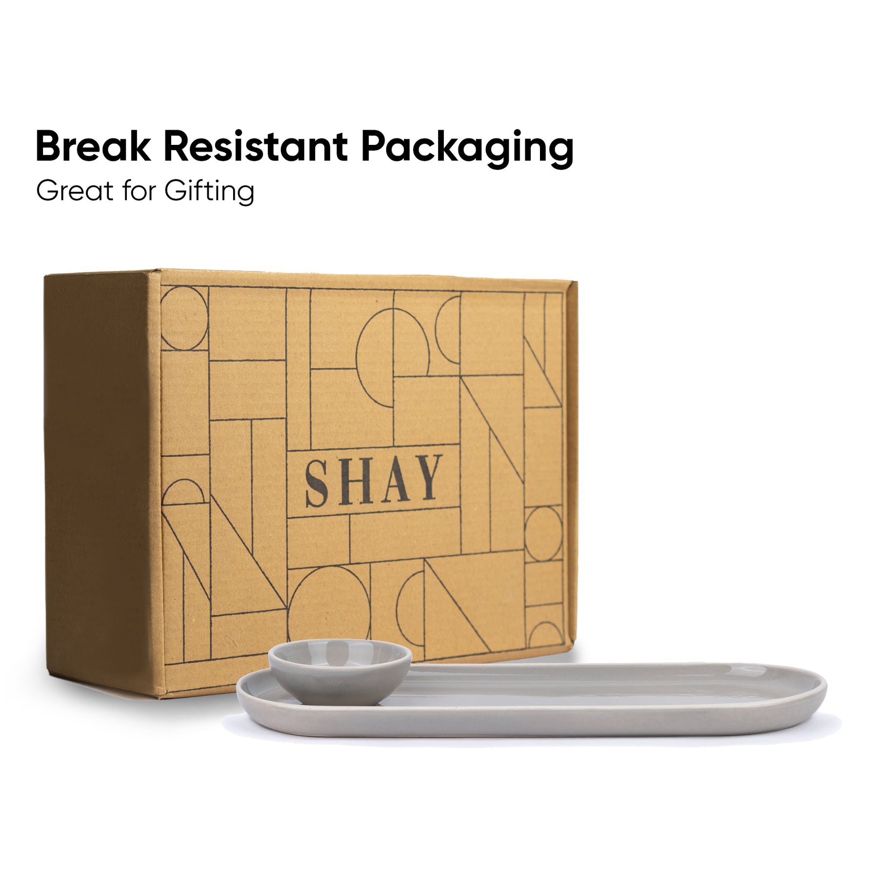 Large Oblong Ceramic Serving Platter Grey | Modern Series | Big Serving Plate