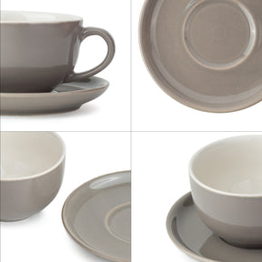 Large Ceramic Coffee Cup & Saucer Set 320ml | XL Cuppa Collection | Glossy Finish