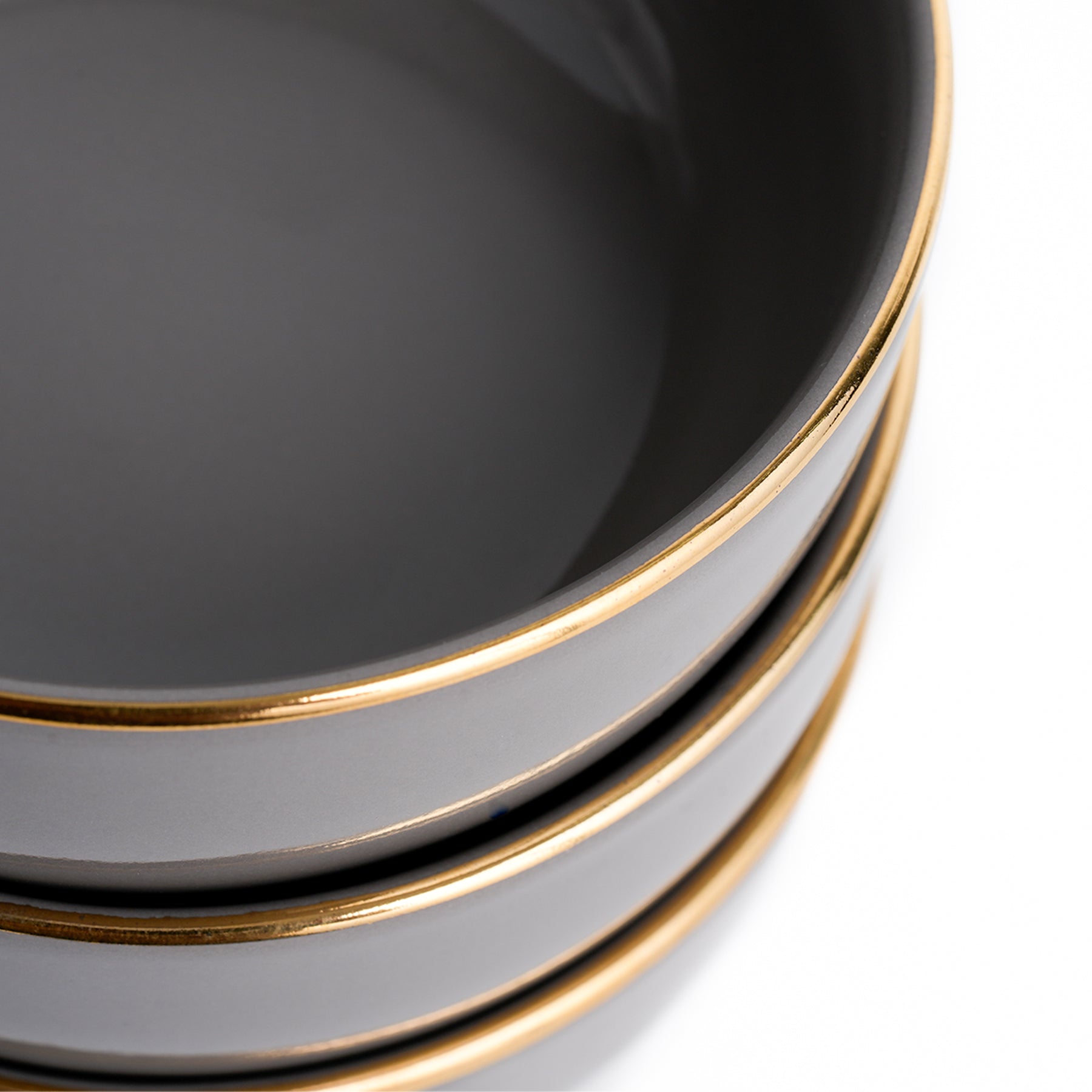 Ceramic Veg Bowls Set of 6 for Dinner | 180ml | Gold Line Collection