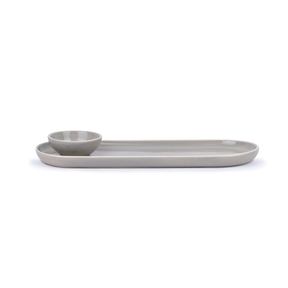 Shay Large Oblong Ceramic Serving Platter Grey | Modern Series | Big Serving Plate | Modern Tableware Online India