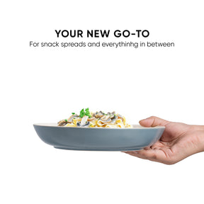 Ceramic Stoneware Salad Plate Set 22cm | Set of 2 | Grey Ivory