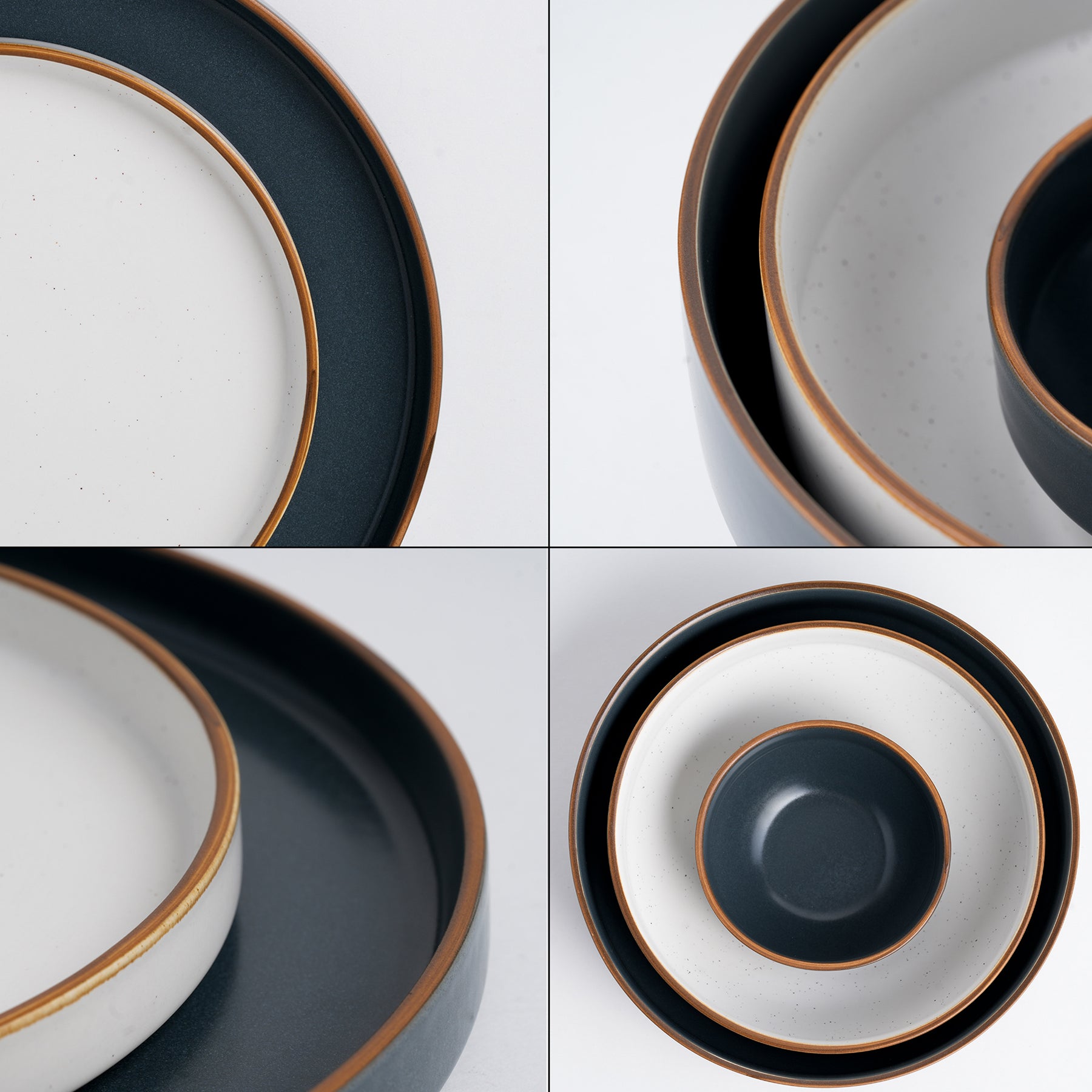 Ceramic Dinner Plates Set, 21 Pieces | Japandi Series