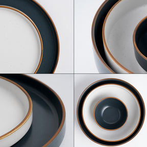 Ceramic Dinner Plates Set, 21 Pieces | Japandi Series
