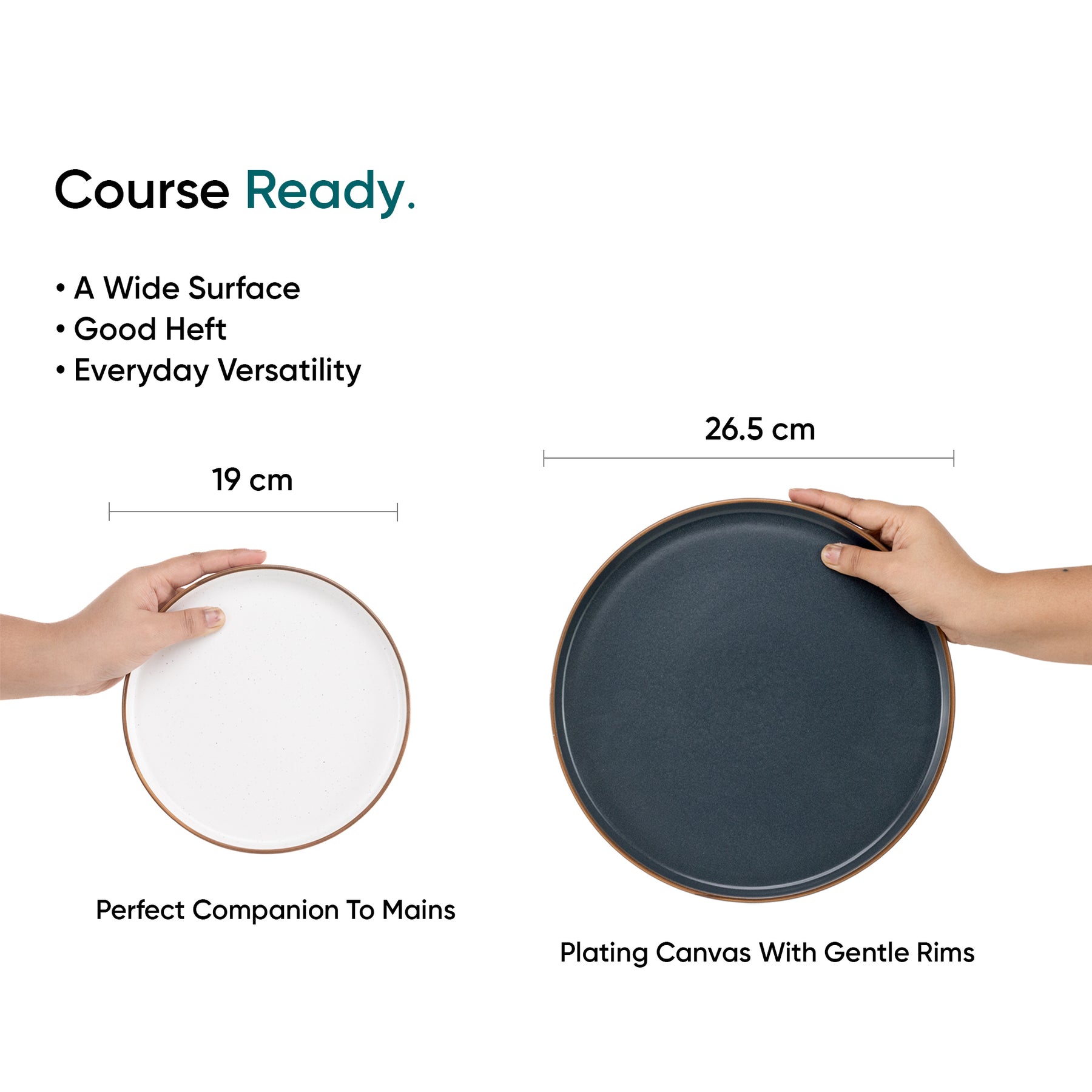 Ceramic Dinner Plates Set, 21 Pieces | Japandi Series