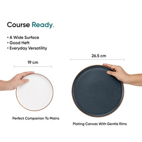 Ceramic Dinner Plates Set, 21 Pieces | Japandi Series