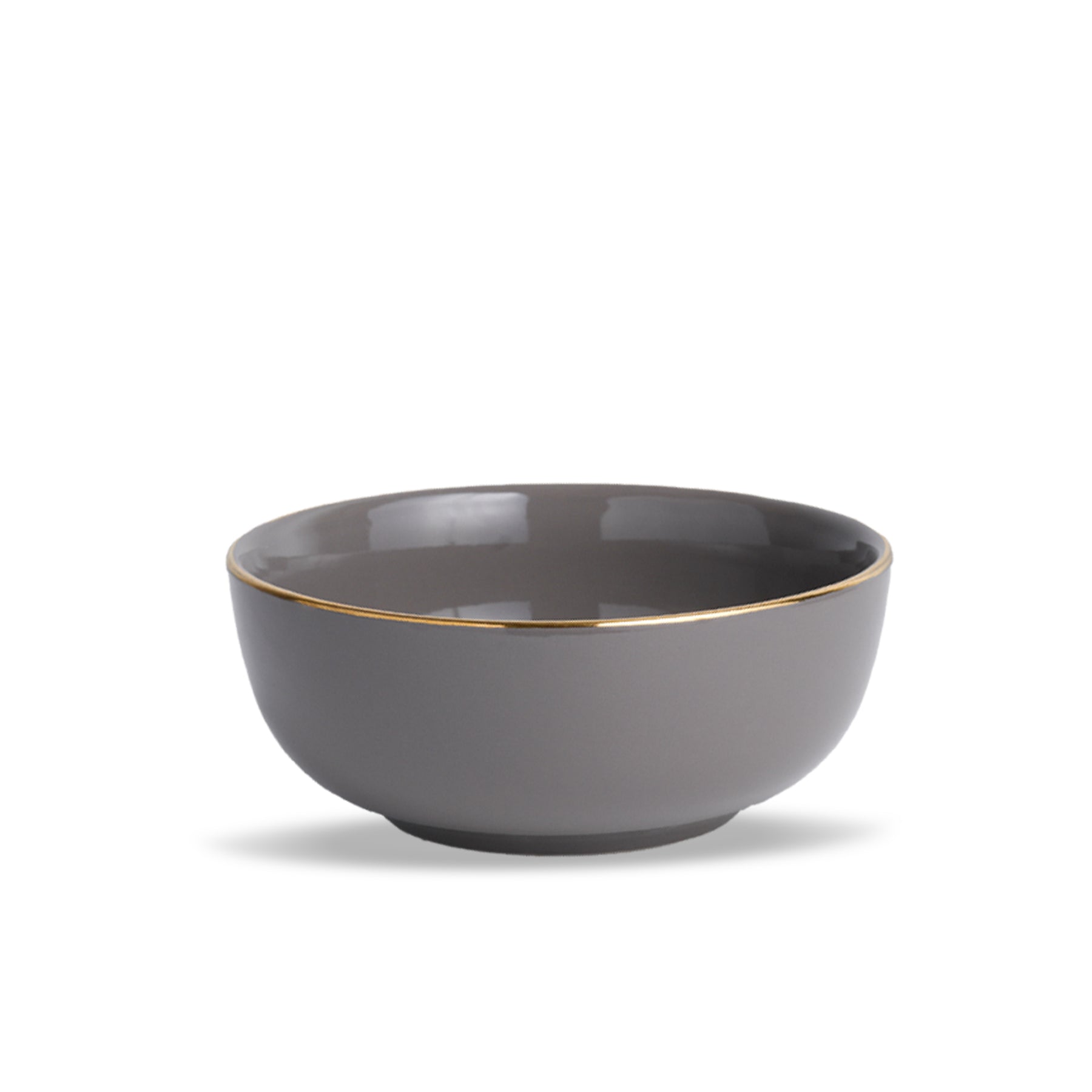 Ceramic Serving Medium Bowls Set of 2, 1000ml Grey Gold | Gold Line Collection