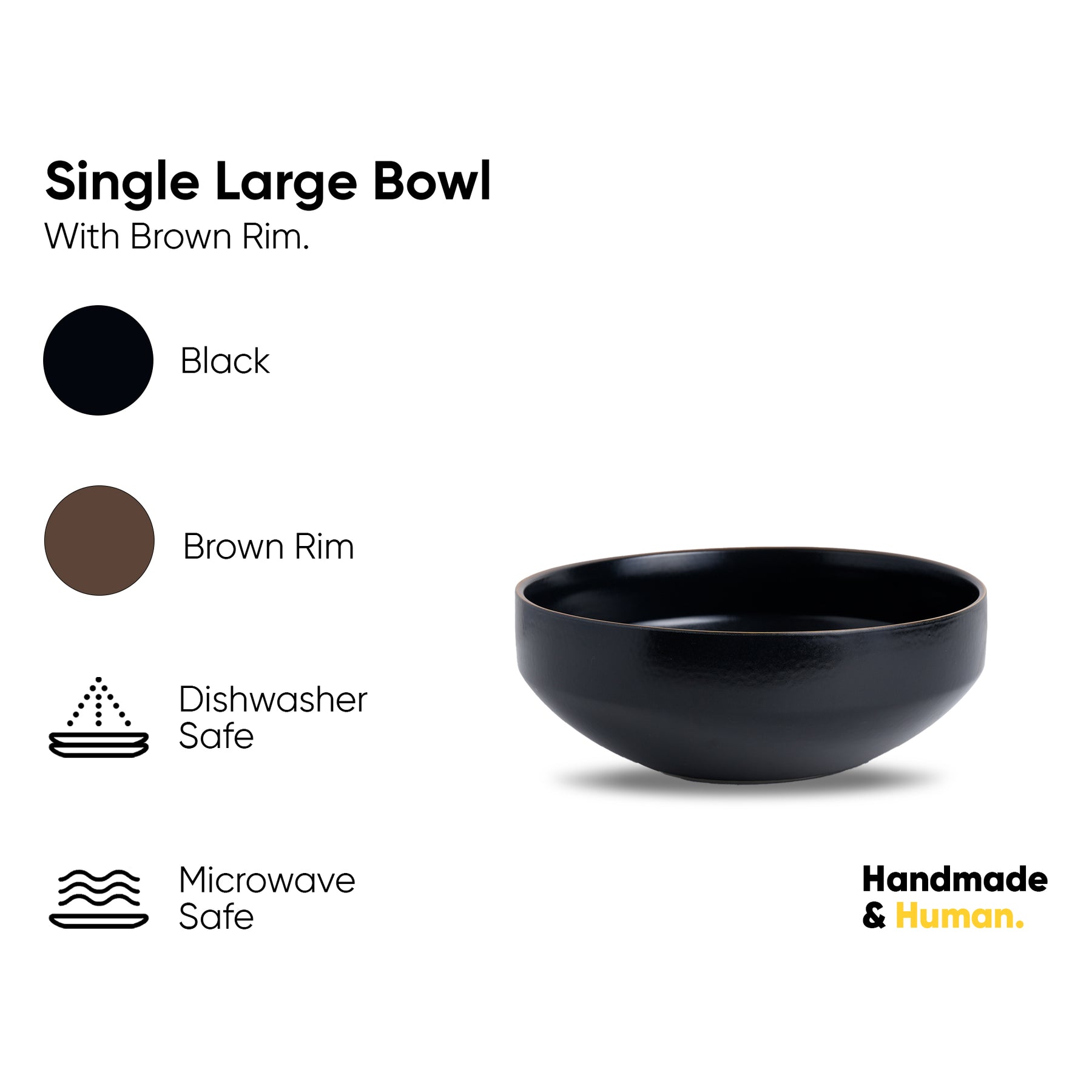 Ceramic Large Serving Bowl, 1500ml | Matte Finish | Japandi Collection