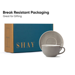 Cappuccino Cup & Saucer Set 320ml – Grey Ivory | XL Cuppa