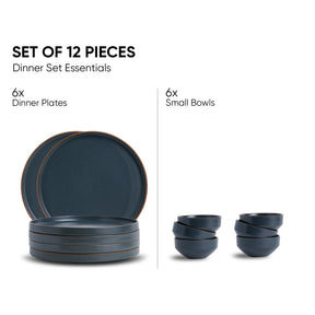Ceramic Modern Dinner Set of 12 Pcs Grey & White | Matte Japandi