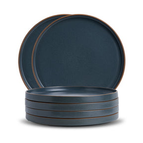 Ceramic Dinner Plates Set, 6 Pieces | Japandi Series | Matte Finish Gray