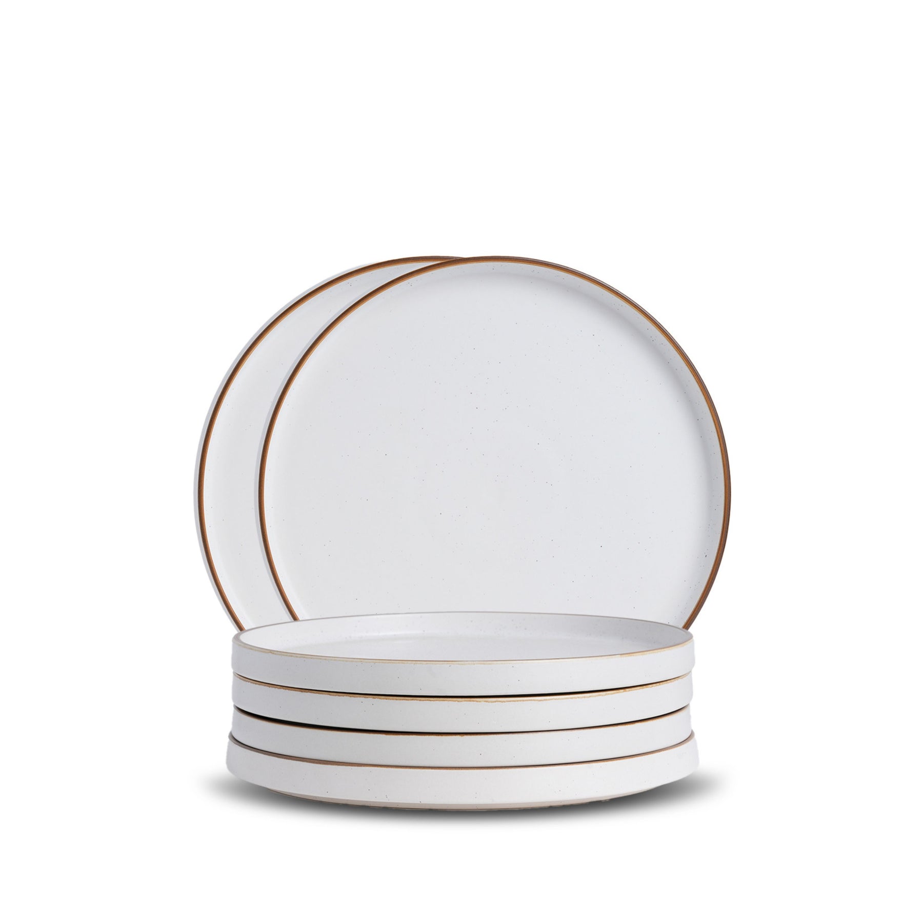 Ceramic Dinner Plates Set, 6 Pieces | Off White Japandi Series | Matte Finish