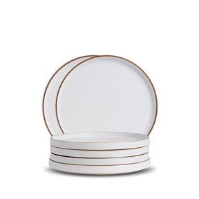 Ceramic Dinner Plates Set, 6 Pieces | Off White Japandi Series | Matte Finish