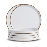Ceramic Dinner Plates Set, 6 Pieces | Japandi Series | Matte Finish White