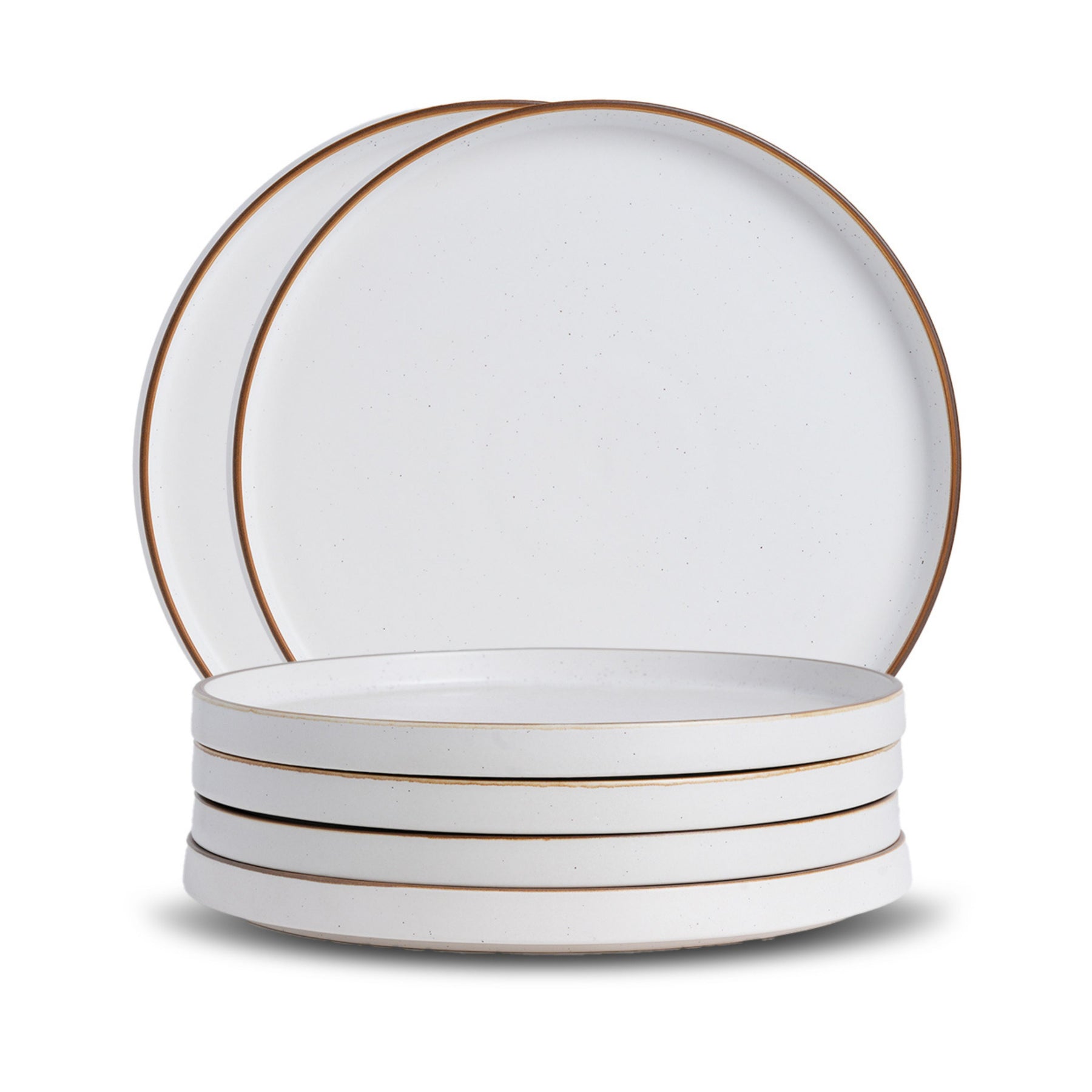 Ceramic Dinner Plates Set, 6 Pieces | Japandi Series | Matte Finish White
